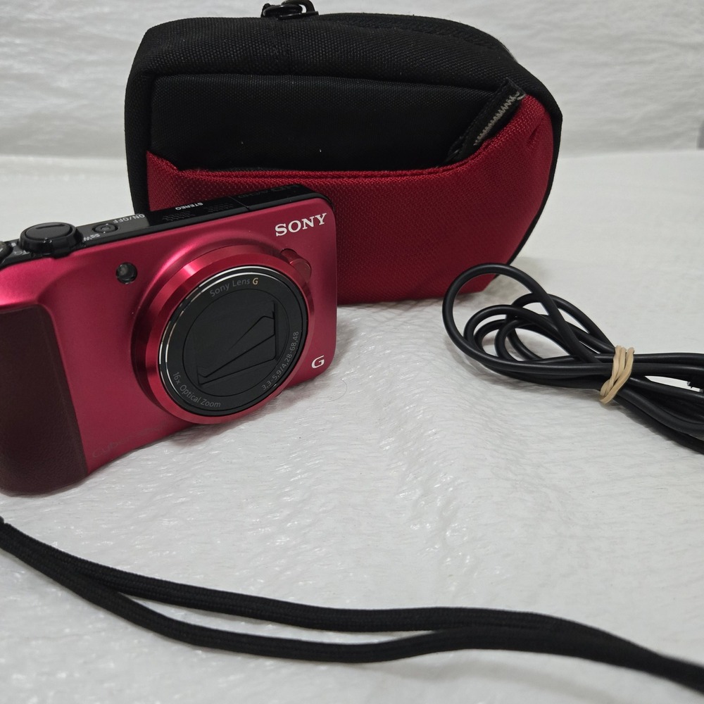 Sony Cyber-shot DSC-HX10V 18.2MP Digital Camera Red 16x Optical Zoom Bundle